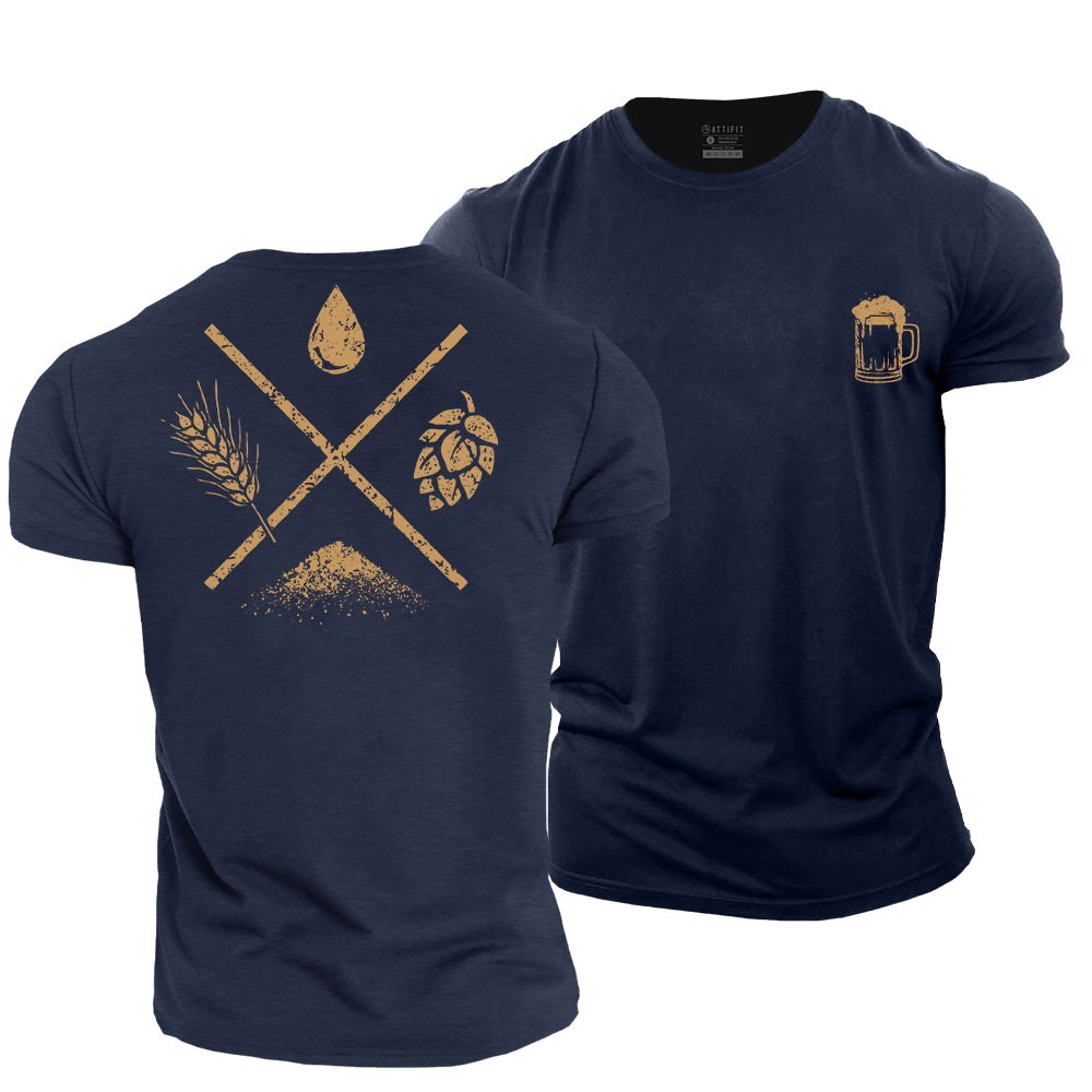 Home Brew Beer Ingredients Essential Cotton T-Shirt