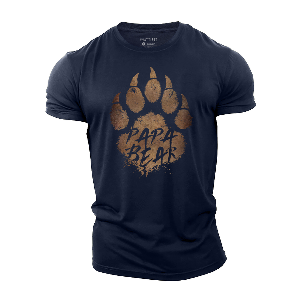 Papa Bear Paw Cotton T-Shirt