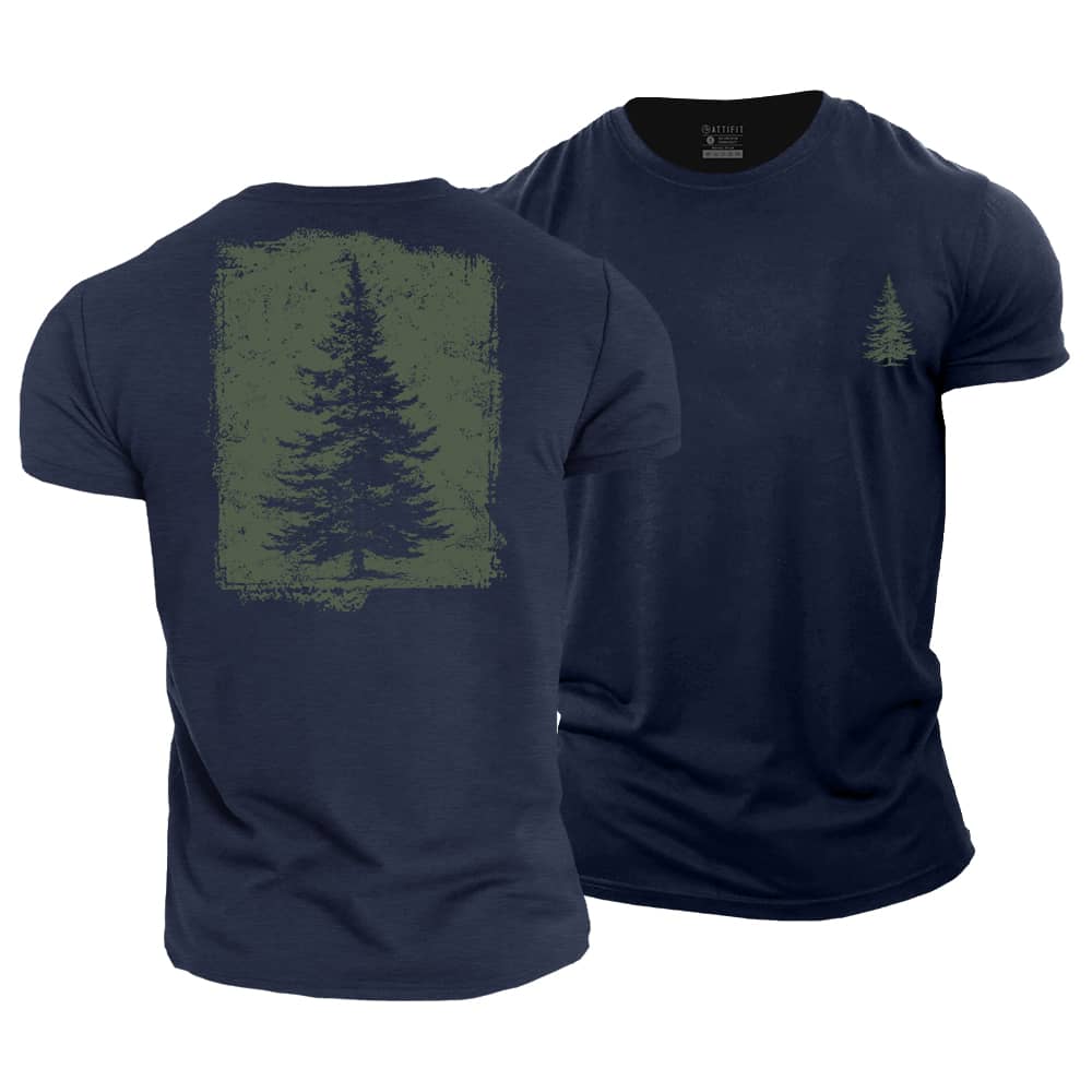 Pine Tree Silhouette Cotton T-Shirt