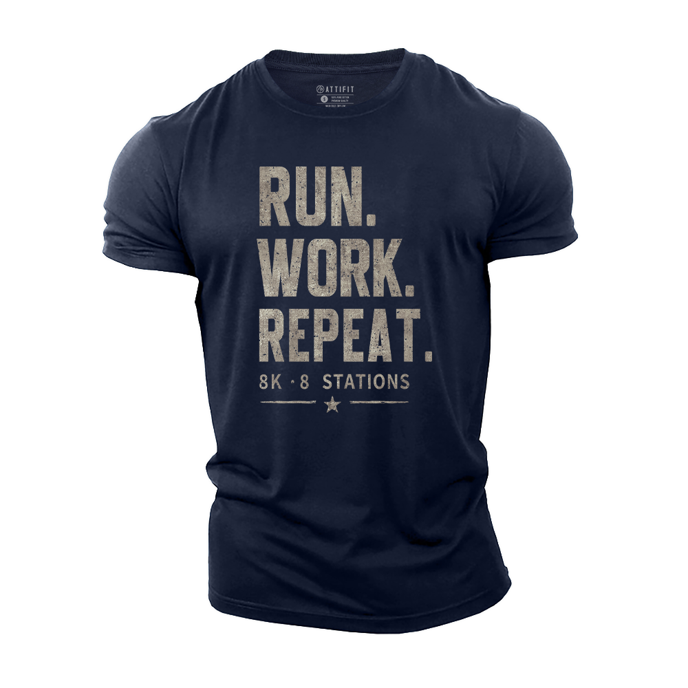 Run Work Repeat Cotton T-Shirt