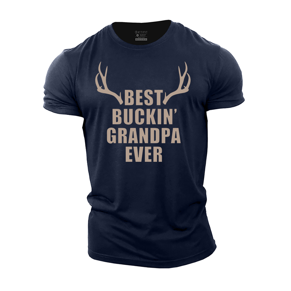 Best Buckin' Grandpa Ever Cotton T-Shirt
