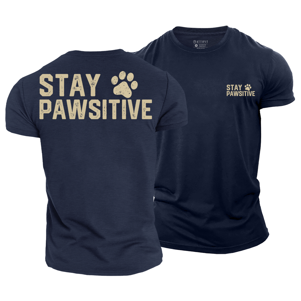 Stay Pawsitive Cotton T-Shirt
