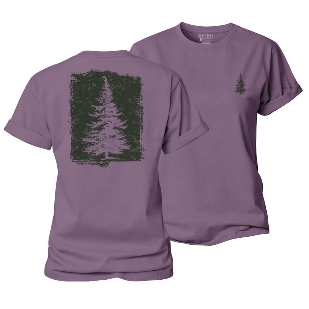 Pine Tree Silhouette Women's Cotton T-Shirt