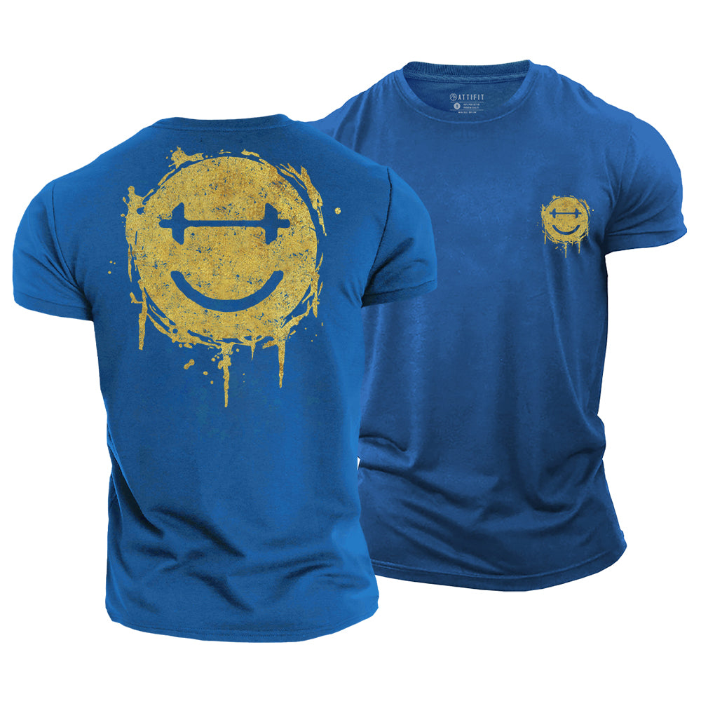 Dumbbell Smiley Cotton T-Shirt
