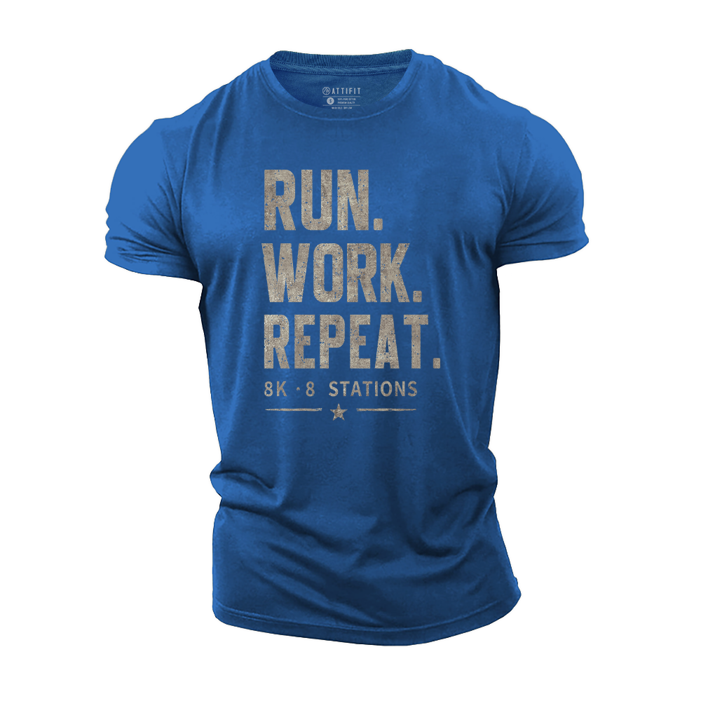 Run Work Repeat Cotton T-Shirt