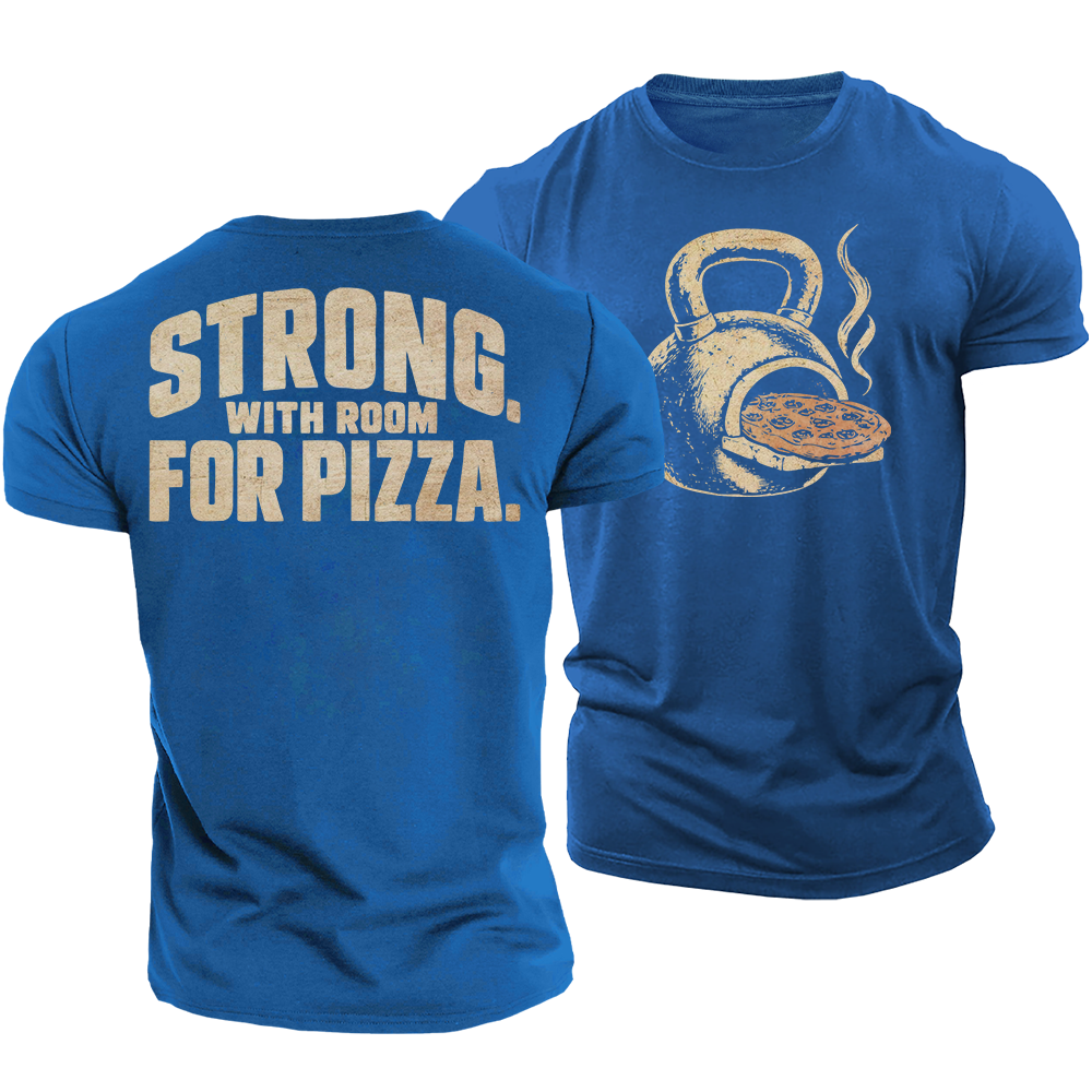 Lift Heavy Eat Pizza Cotton T-Shirt