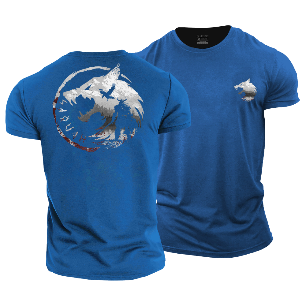 Viking Wolf Warrior Cotton T-Shirt