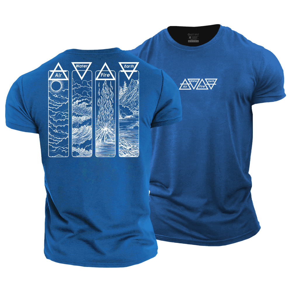 Air Fire Water Earth Four Elements Cotton T-Shirt