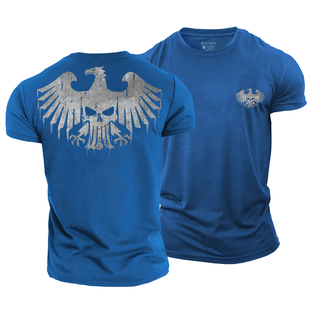 Skull Iron Eagle Cotton T-Shirt