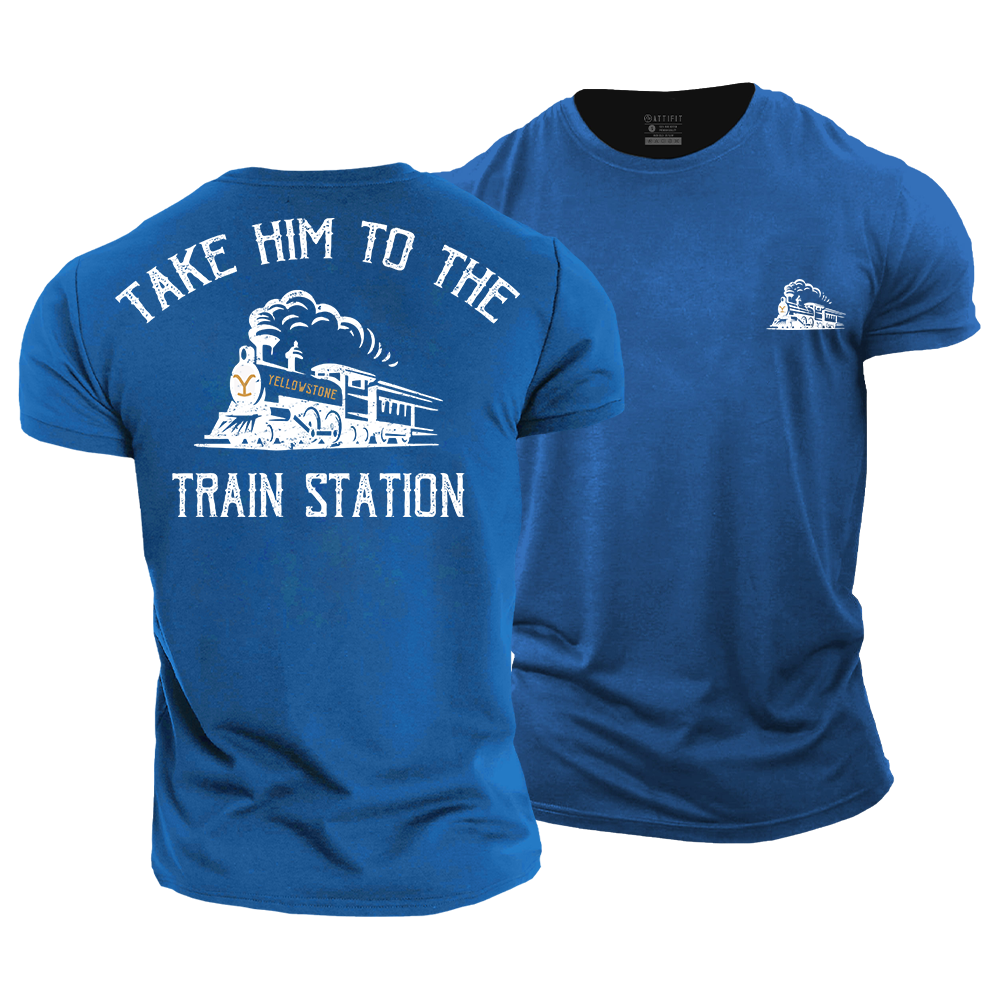 Take Him to the Train Station Cotton T-Shirt