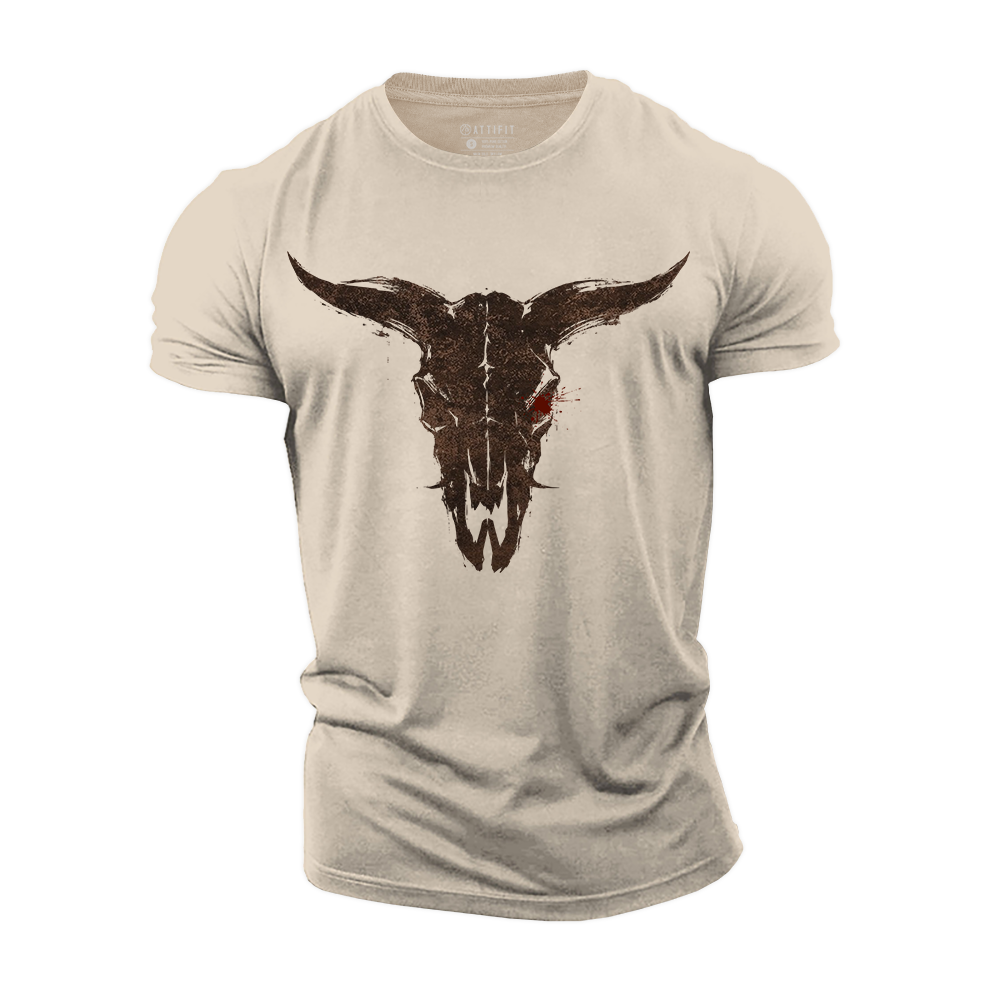 Bull Skull Cotton T-Shirt