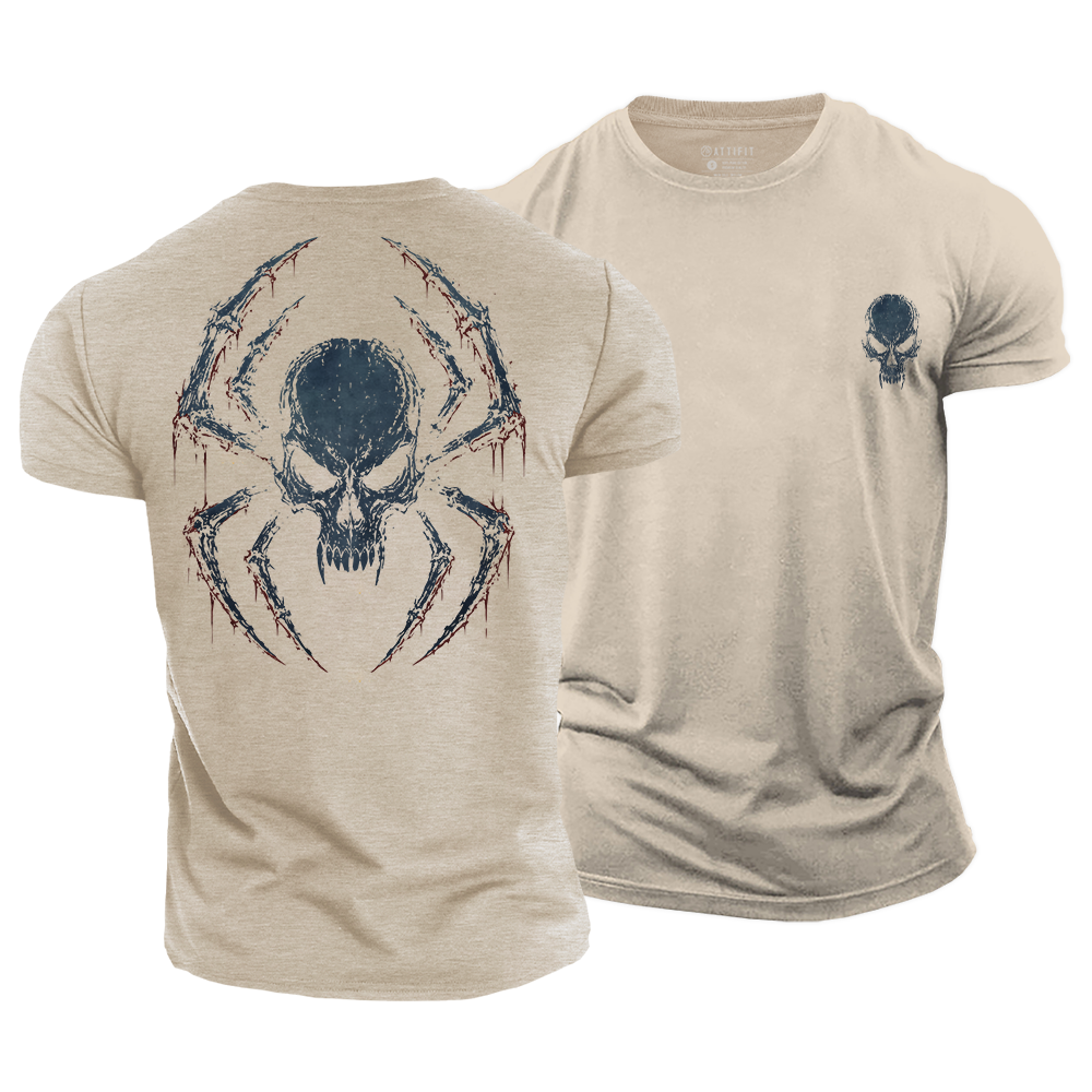 Spider Skull Cotton T-Shirt