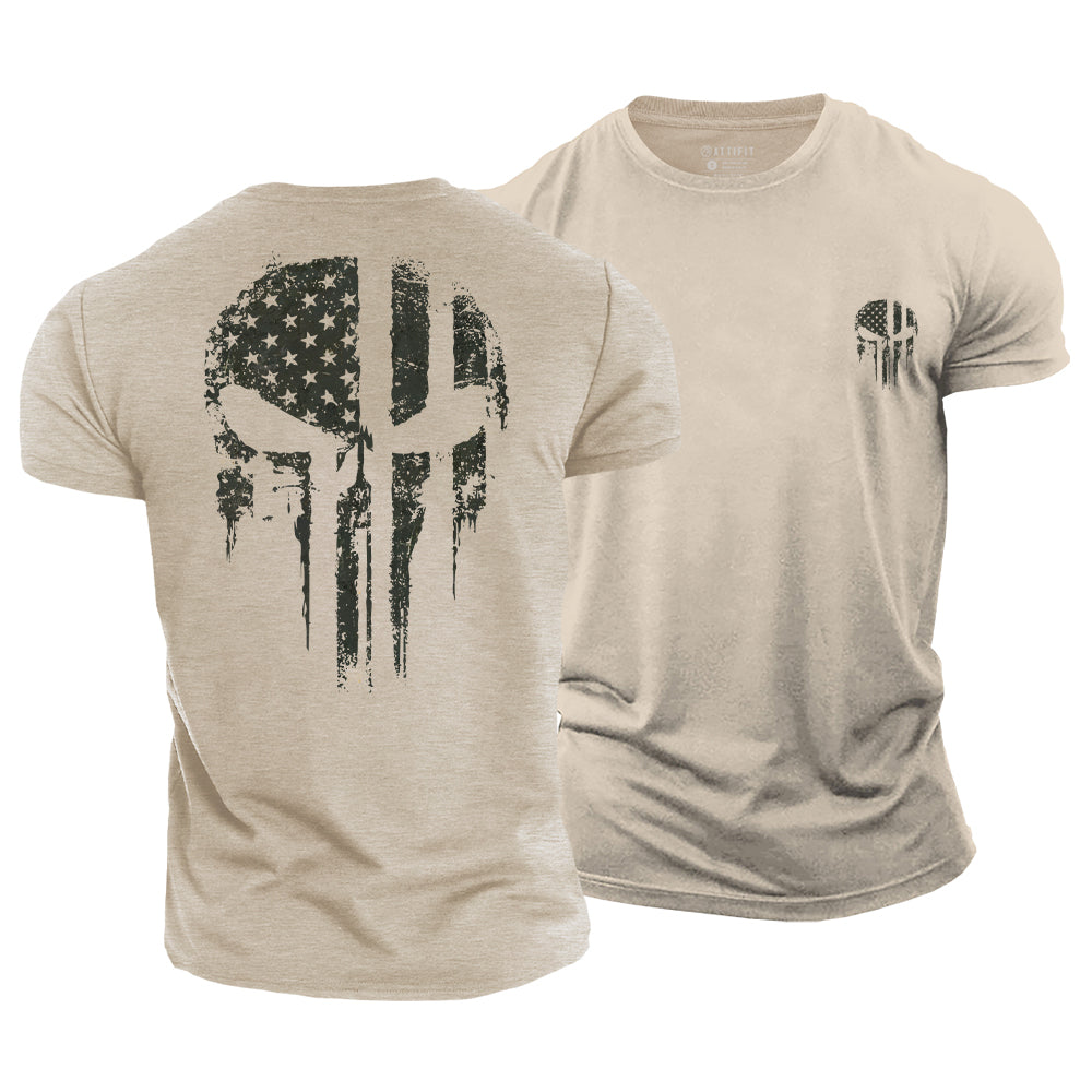 Patriot Skull Rise Cotton T-Shirt