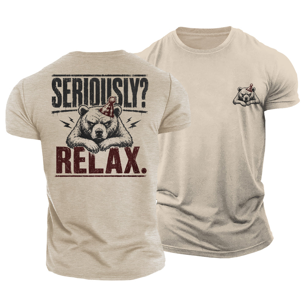 Seriously Relax Bear Cotton T-Shirt