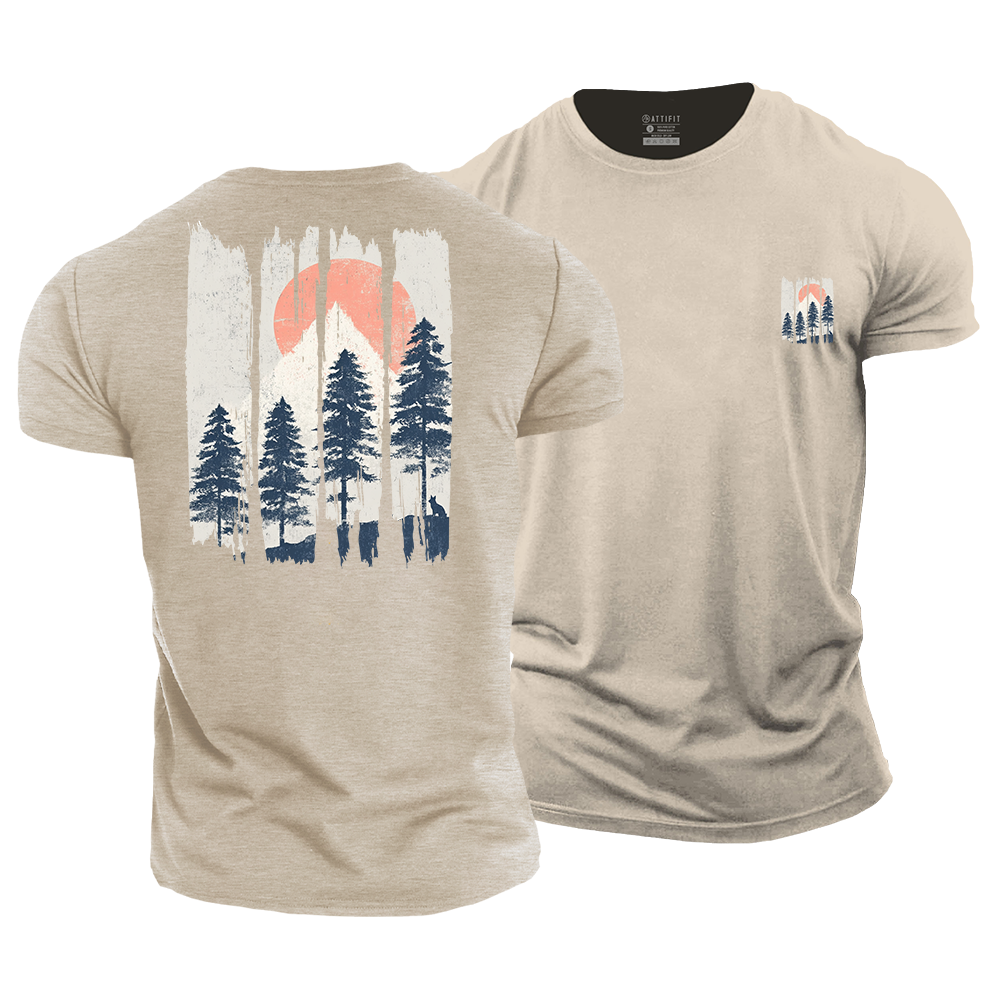 Outdoor Color Palette Scenery Cotton T-Shirt