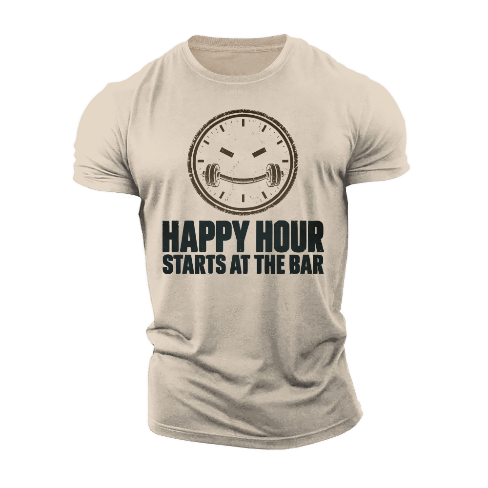 Happy Hour Starts Here Cotton T-Shirt