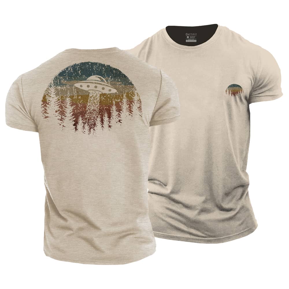 Sunset Spaceship Cotton T-Shirt