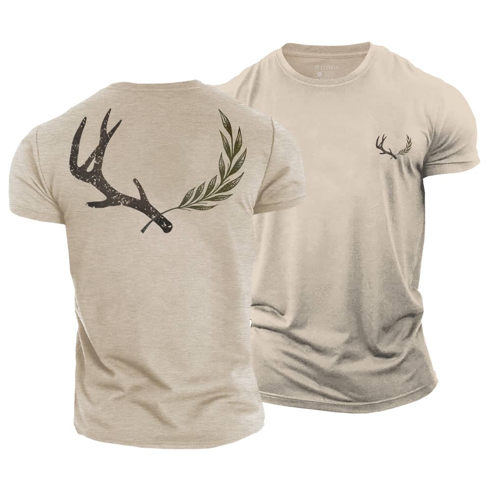 Antler Leaf Cotton T-Shirt