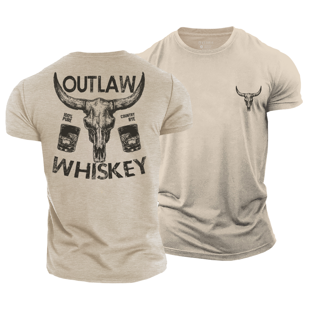Vintage Outlaw Whiskey Cotton T-Shirt