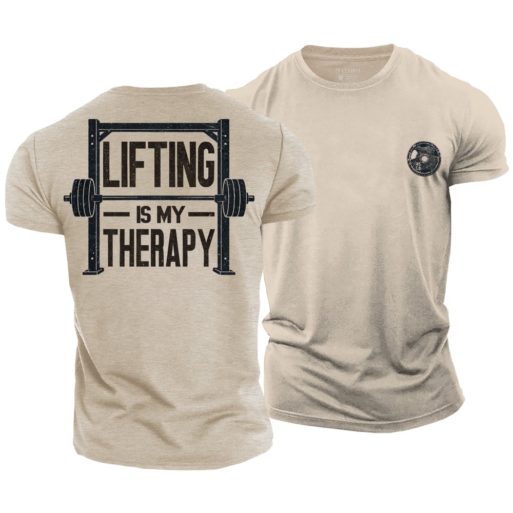 Lifting Is Therapy Cotton T-Shirt
