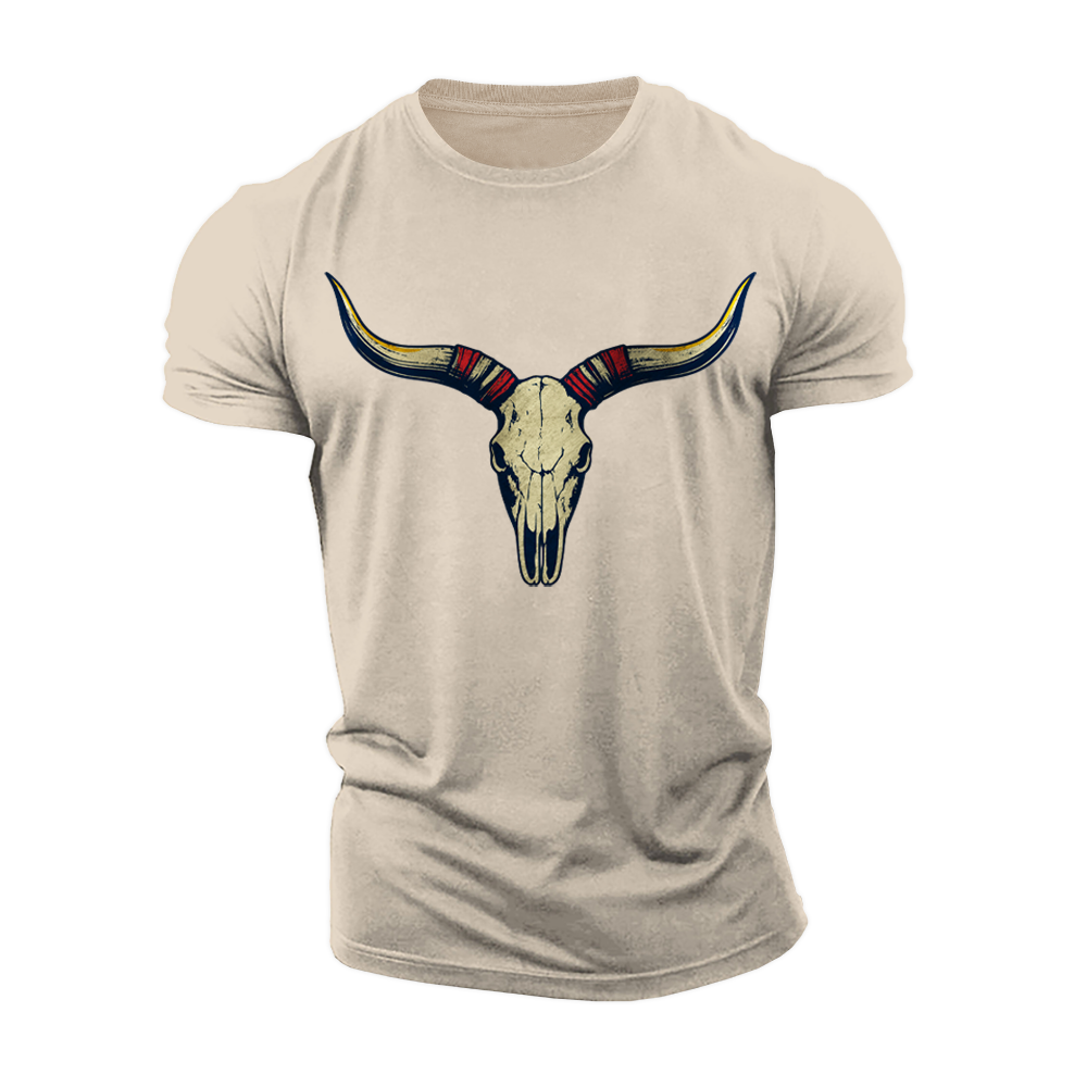 Longhorn Skull Country Cotton T-Shirt