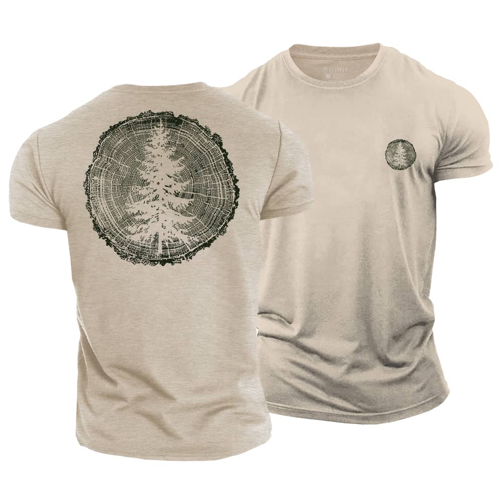 Pine Tree Ring Cotton T-Shirt