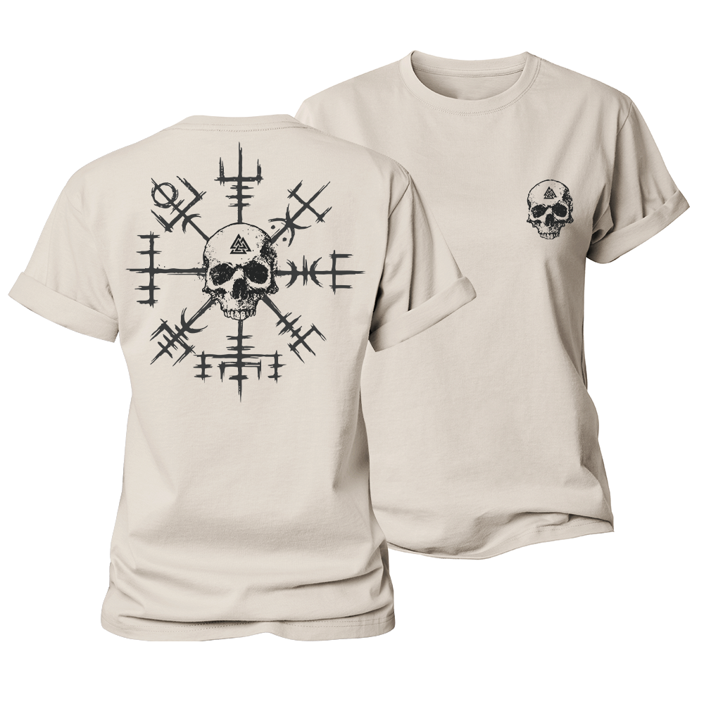 Viking Compass Skull Women's Cotton T-Shirt