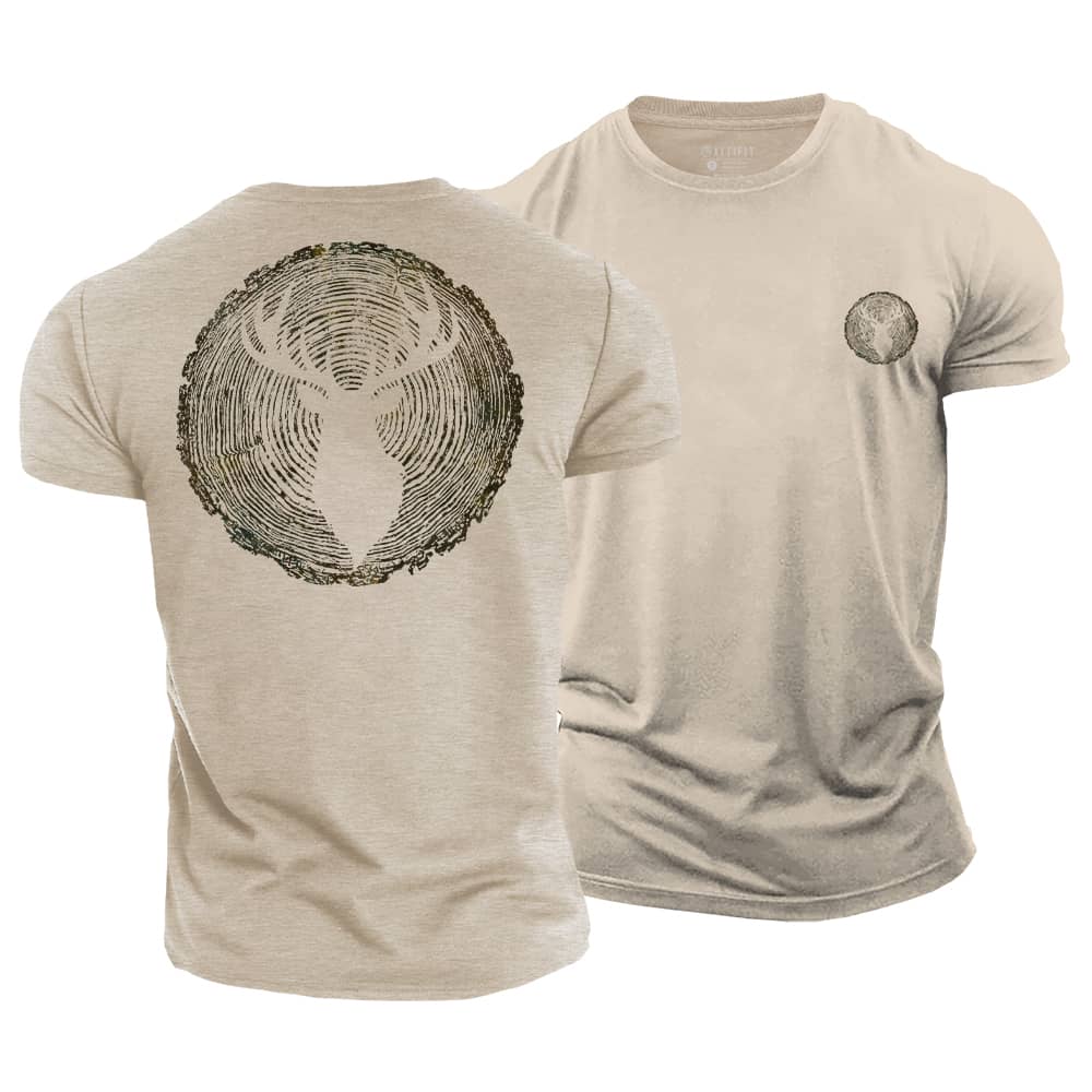 Annual Ring Deer Cotton T-Shirt
