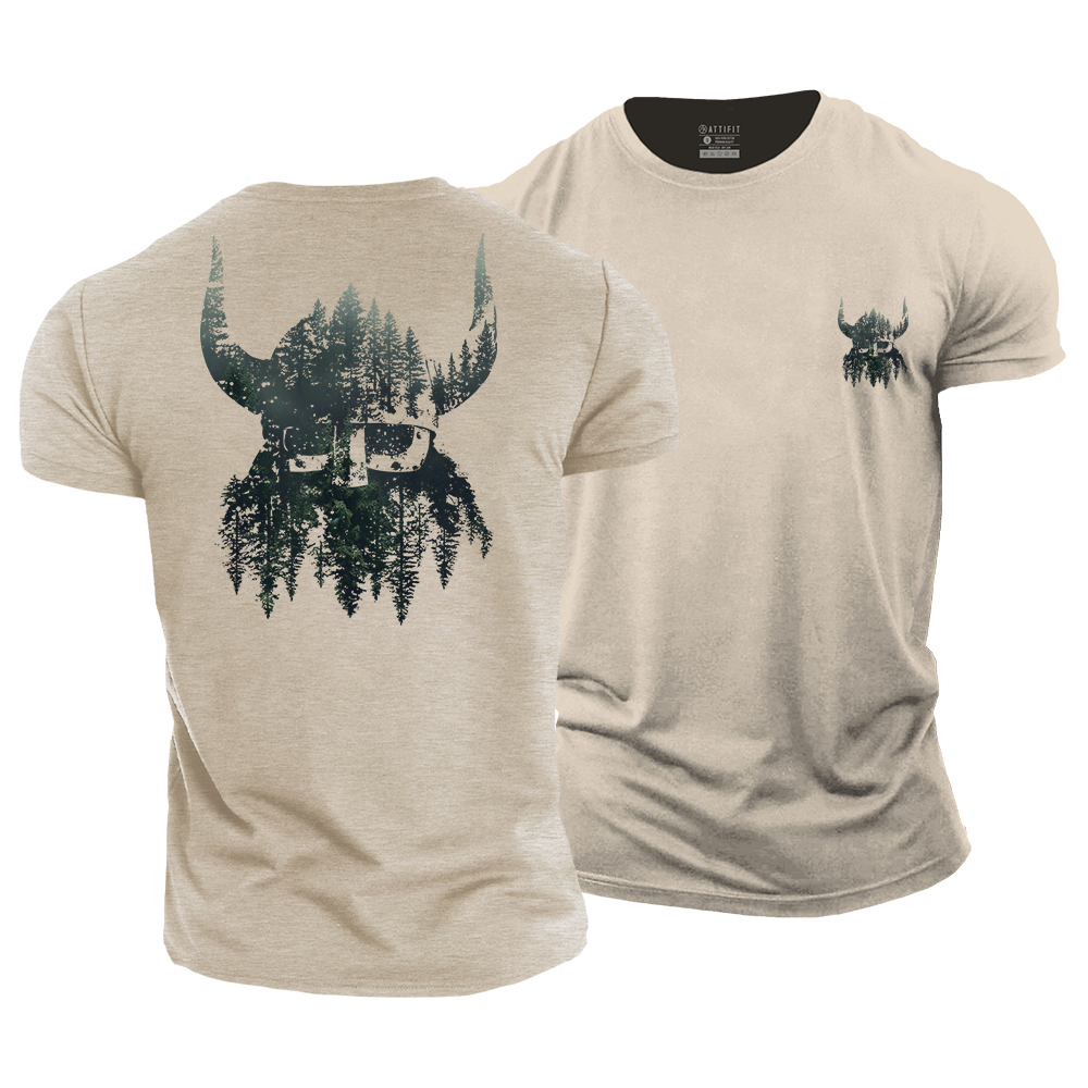 Horned Forest Warrior Cotton T-Shirt