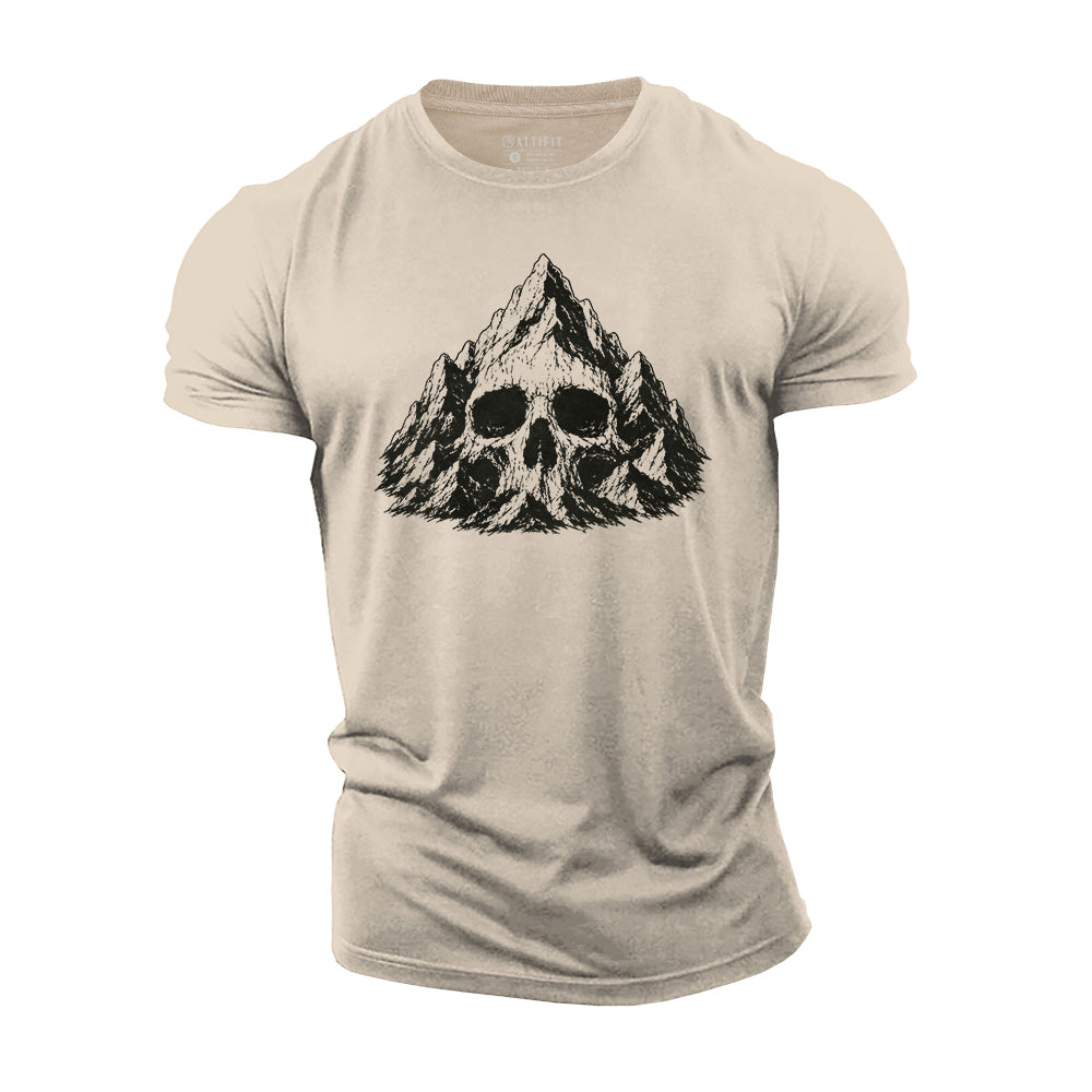 Skull Among Peaks Cotton T-Shirt