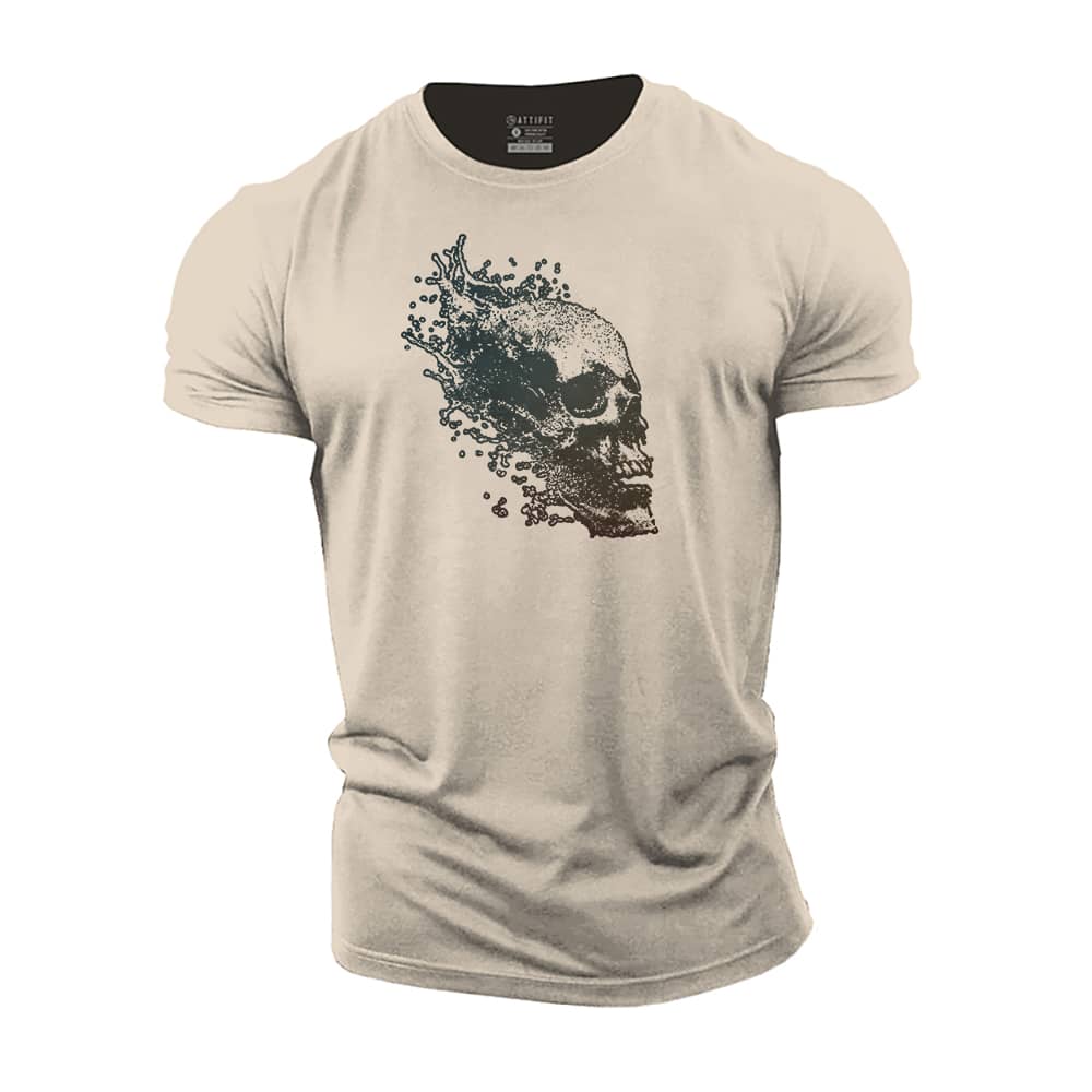 Exploding Skull Cotton T-Shirt