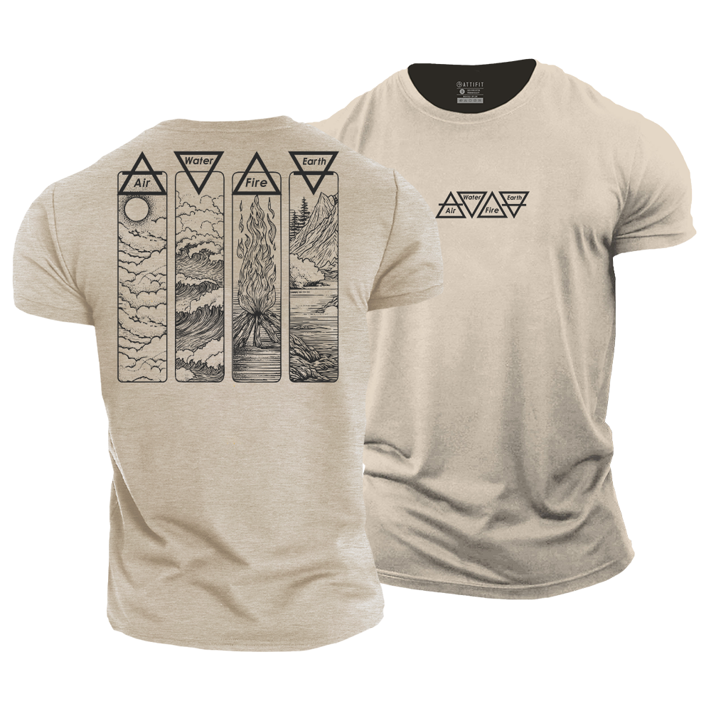 Air Fire Water Earth Four Elements Cotton T-Shirt