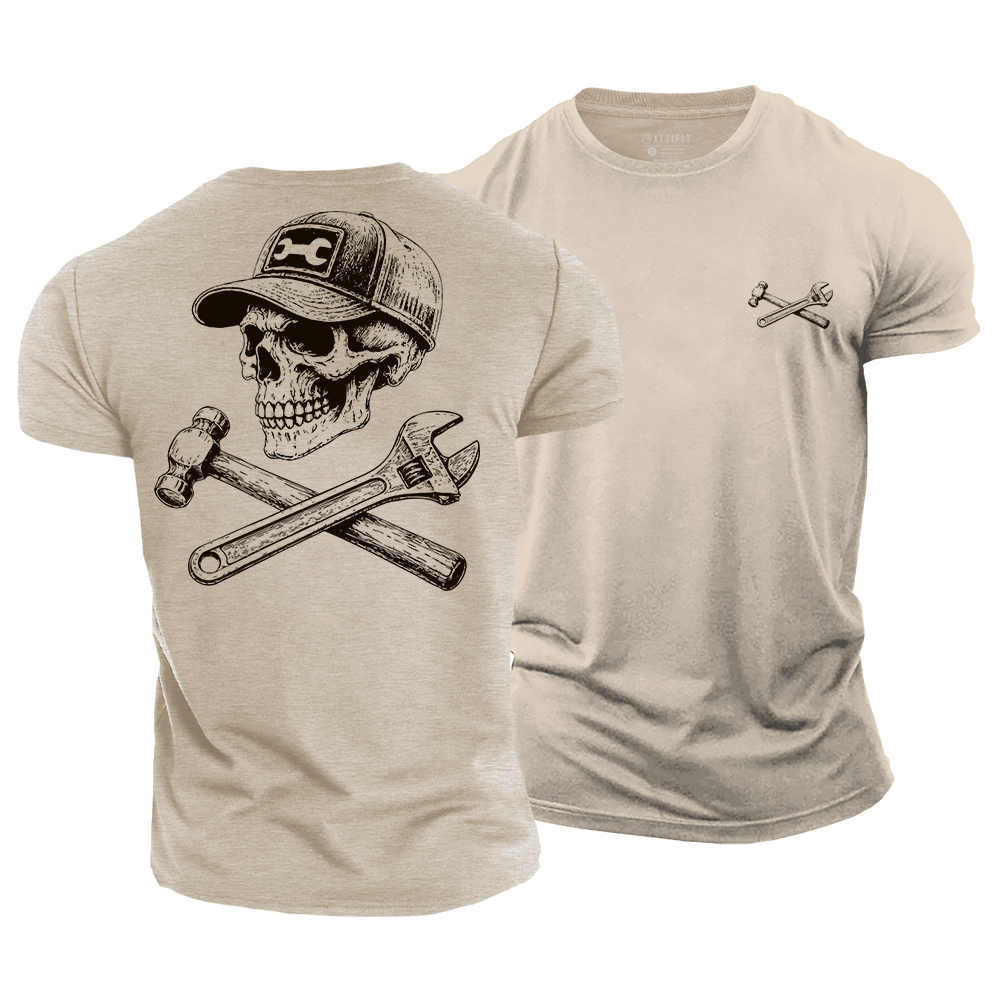 Mechanic Skull Legacy Cotton T-Shirt