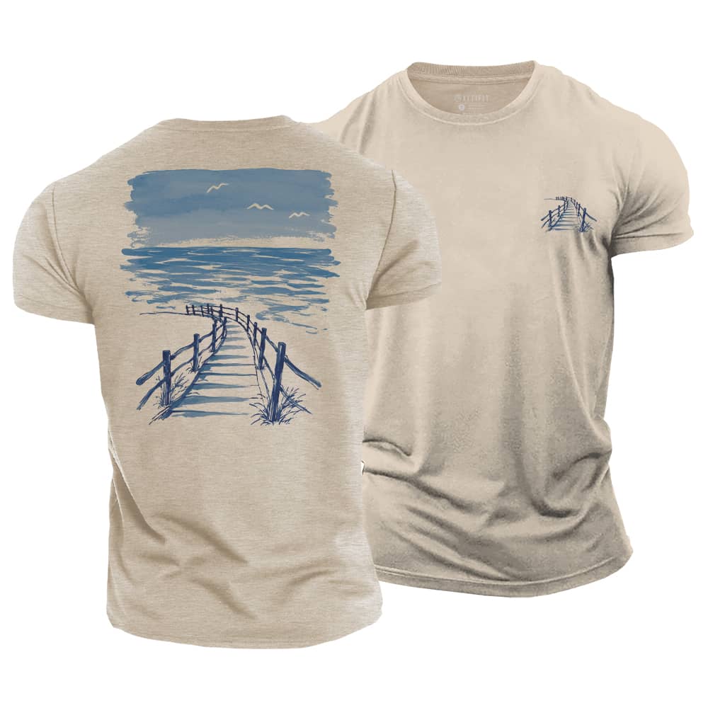 Seaside Boardwalk Cotton T-Shirt