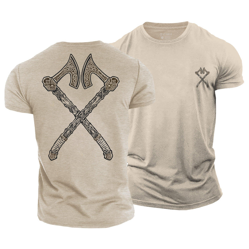 Axes Othala Runes Cotton T-Shirt