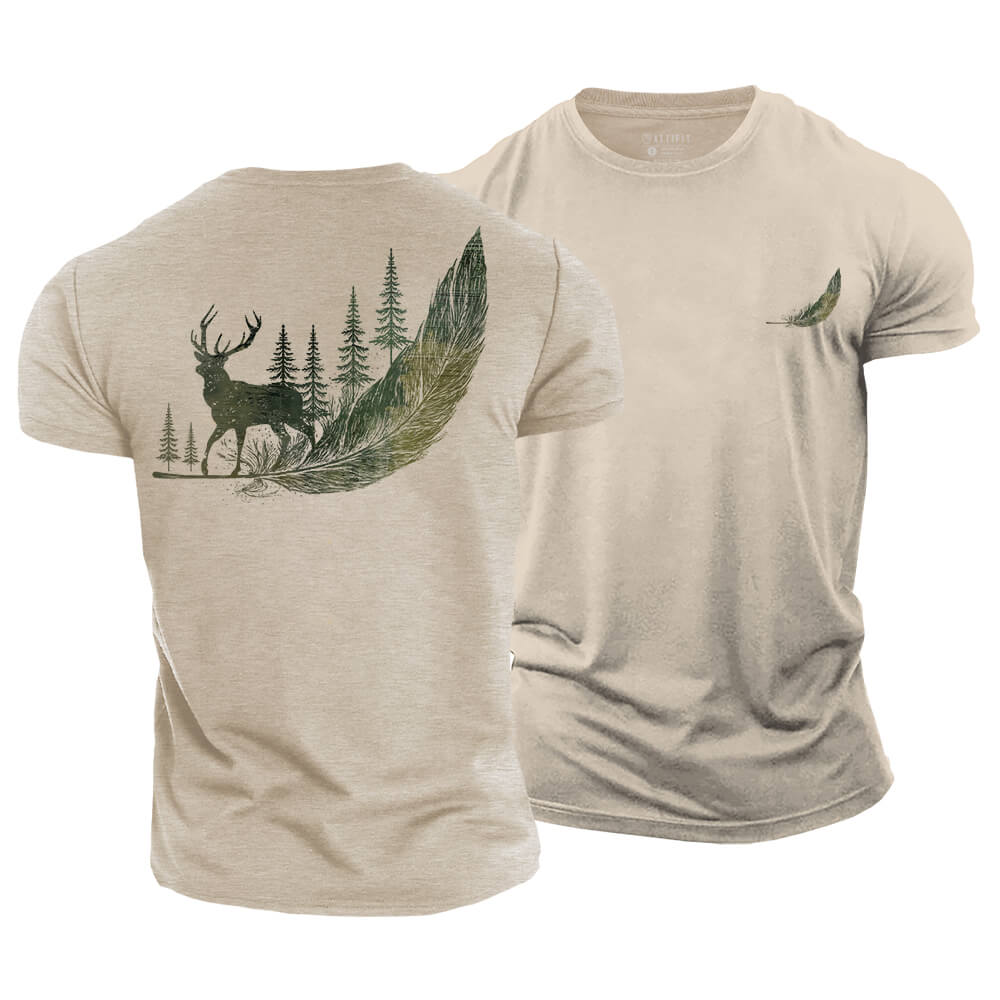 Feather Forest Cotton T-Shirt