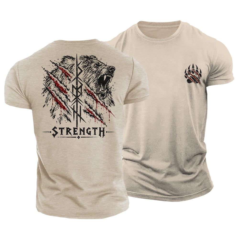 Runic Bear Strength Cotton T-Shirt