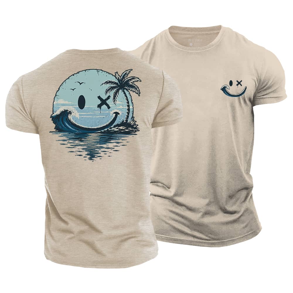 Smiley Wave Palm Cotton T-Shirt