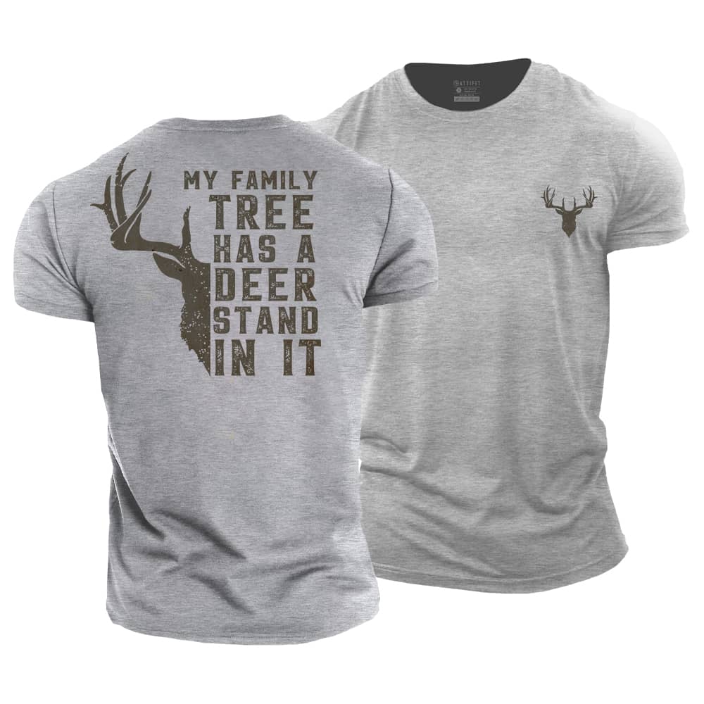 Family Tree Deer Stand Cotton T-Shirt