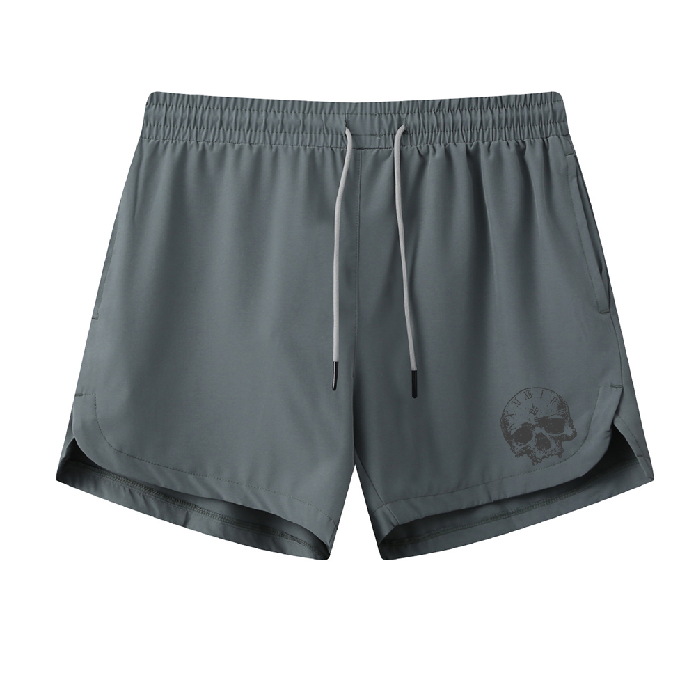 Skull Clock Athletic Quick-Dry Shorts