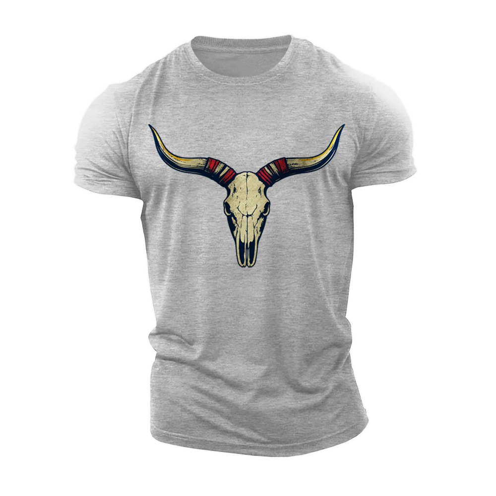 Longhorn Skull Country Cotton T-Shirt