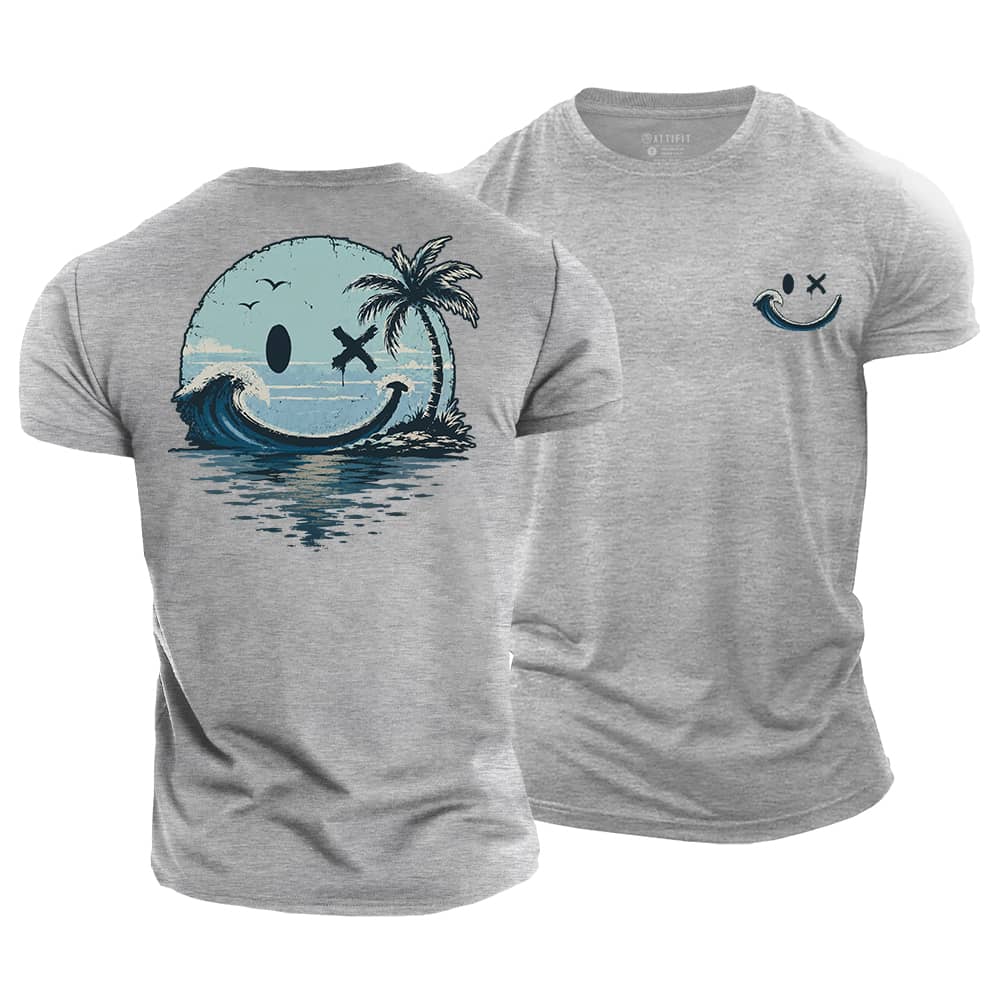 Smiley Wave Palm Cotton T-Shirt