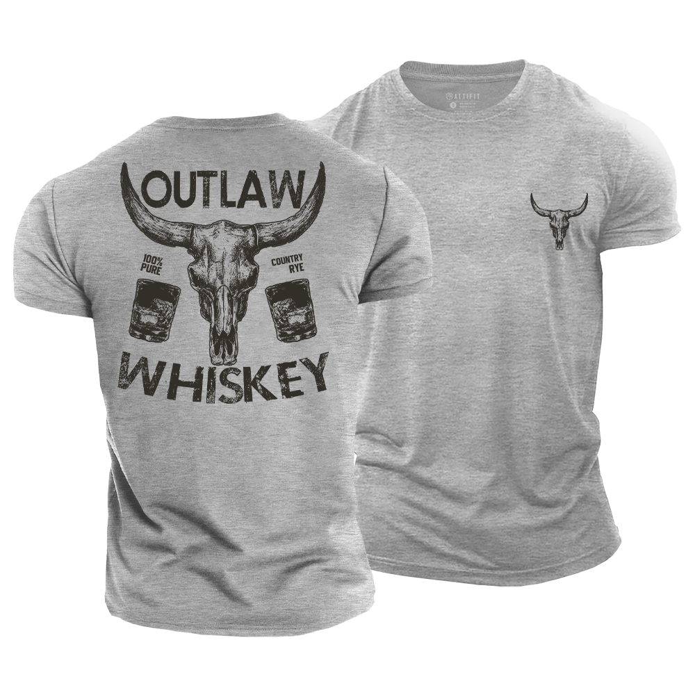 Vintage Outlaw Whiskey Cotton T-Shirt