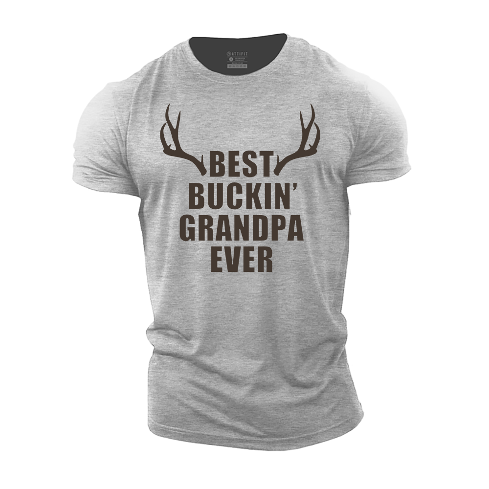 Best Buckin' Grandpa Ever Cotton T-Shirt