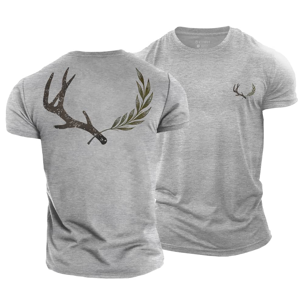 Antler Leaf Cotton T-Shirt