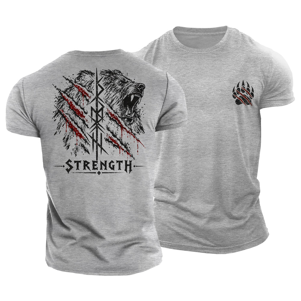 Runic Bear Strength Cotton T-Shirt