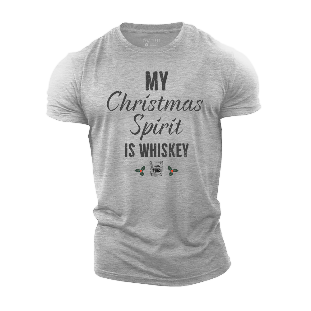 My Christmas Spirit Is Whiskey Cotton T-Shirt
