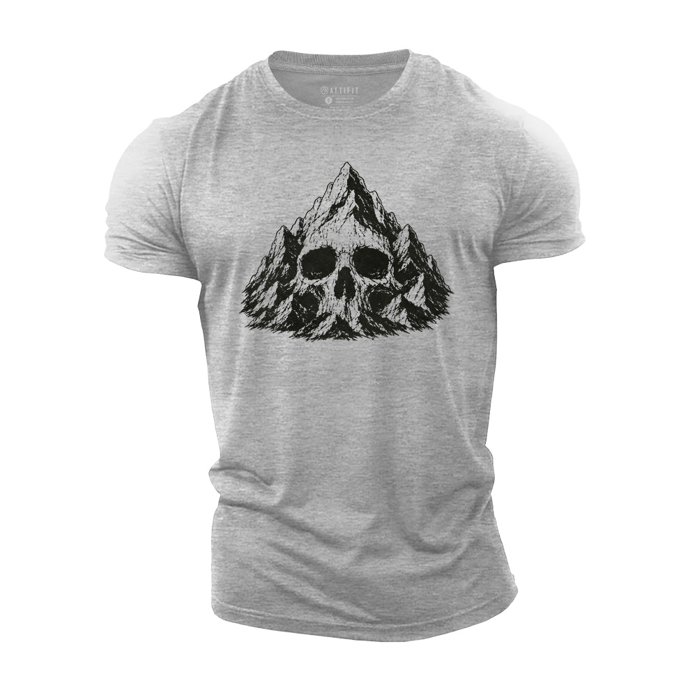 Skull Among Peaks Cotton T-Shirt
