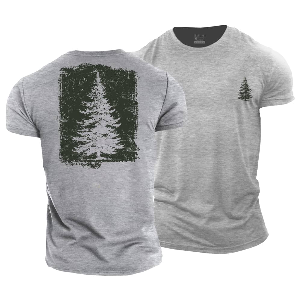 Pine Tree Silhouette Cotton T-Shirt