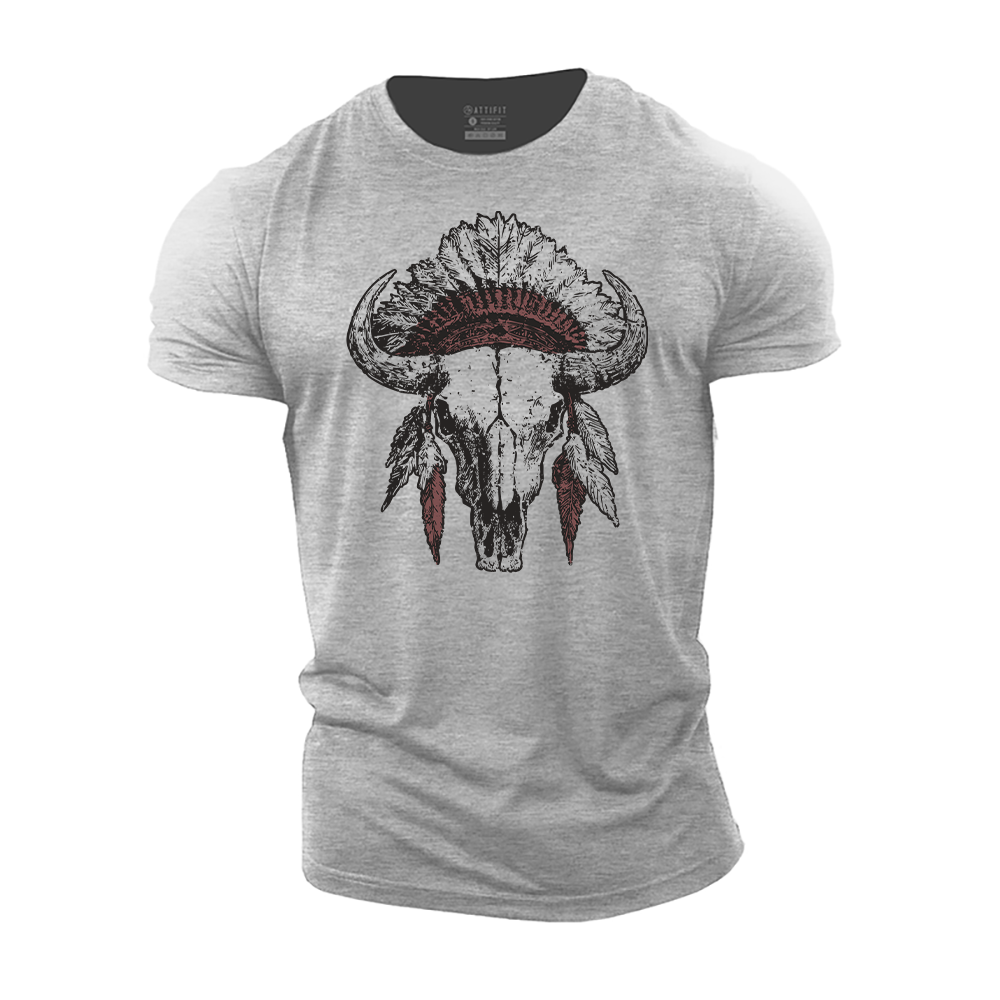 Indian Style Bull Head Cotton T-Shirt